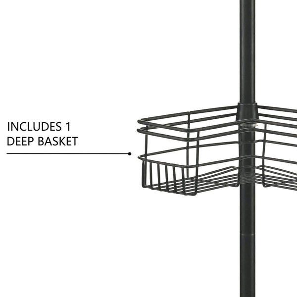 Loft97 PC6XX Rust-Resistant Shower Tension Pole Caddy, 4 Shelves