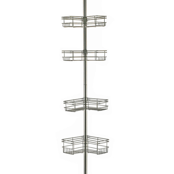 Loft97 PC6XX Rust-Resistant Shower Tension Pole Caddy, 4 Shelves