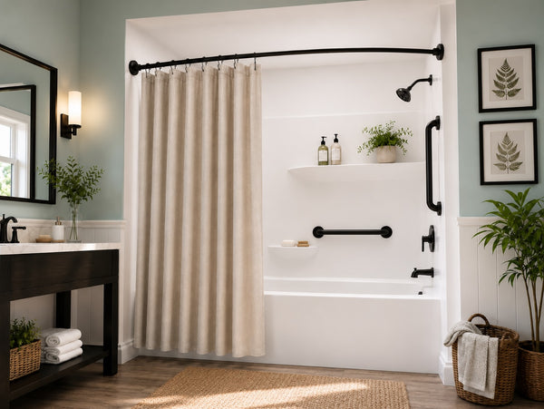 Loft97 GBXX Decorative Grab Bar for Shower & Bathroom – 1.25-Inch Stainless Steel Wall-Mounted Safety Handle with Concealed Hardware