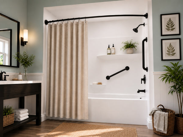 Loft97 GBXX Decorative Grab Bar for Shower & Bathroom – 1.25-Inch Stainless Steel Wall-Mounted Safety Handle with Concealed Hardware