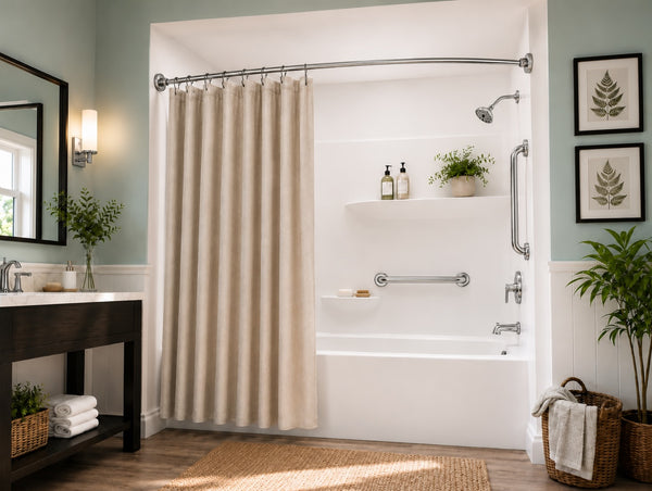 Loft97 GBXX Decorative Grab Bar for Shower & Bathroom – 1.25-Inch Stainless Steel Wall-Mounted Safety Handle with Concealed Hardware