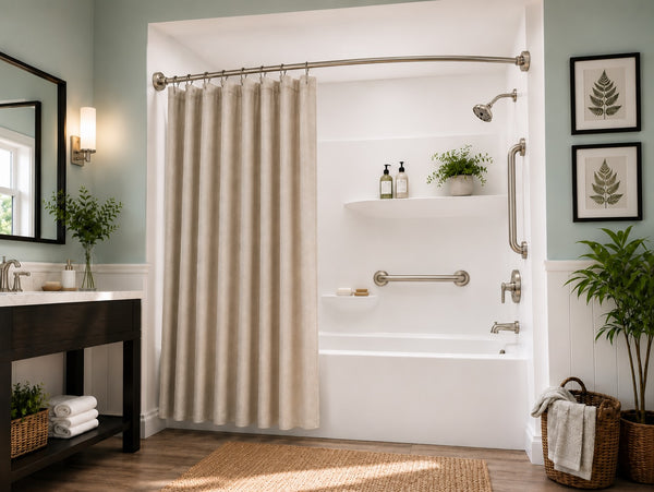 Loft97 GBXX Decorative Grab Bar for Shower & Bathroom – 1.25-Inch Stainless Steel Wall-Mounted Safety Handle with Concealed Hardware