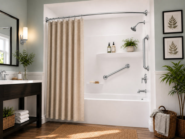 Loft97 GBXX Decorative Grab Bar for Shower & Bathroom – 1.25-Inch Stainless Steel Wall-Mounted Safety Handle with Concealed Hardware