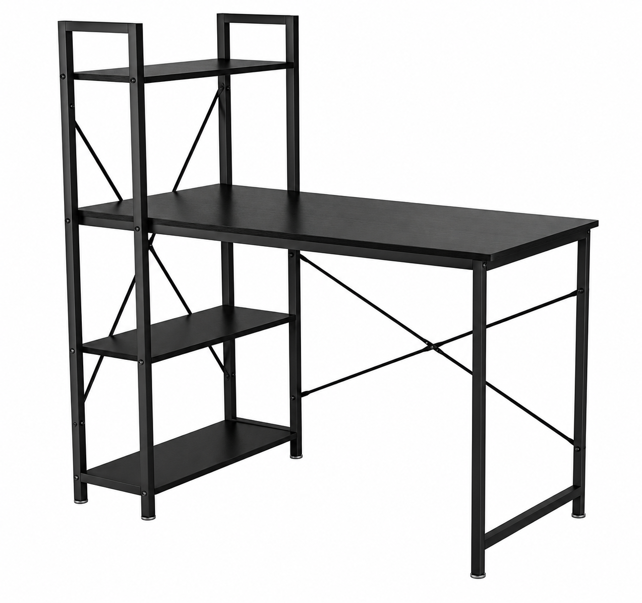 Loft97 SH73/74XX SmartSpace Series Computer Desk with Storage Shelves, 47 Inch Home Office Desk, Reversible Bookshelf Design, Study, Gaming & Workstation Desk