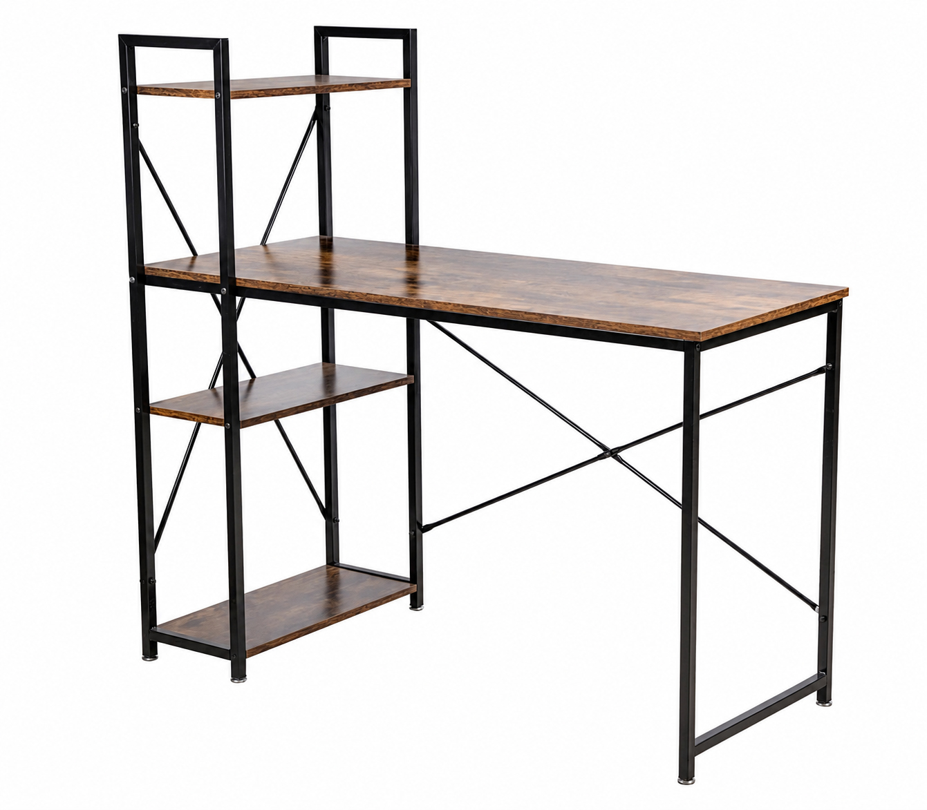 Loft97 SH73/74XX SmartSpace Series Computer Desk with Storage Shelves, 47 Inch Home Office Desk, Reversible Bookshelf Design, Study, Gaming & Workstation Desk
