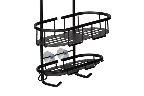 Loft97 SHC14BK Rustproof Aluminum Shower Caddy for Shower Heads - Hanging Shower Caddy Organizer with 3 Shelves for Bathroom & Home, Includes shower hooks and shower liner - Matte Black Finish