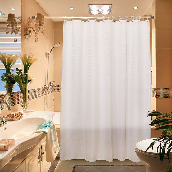 Loft97 T42SS 40-Inch Shower Curtain Tension Rod - Rust-Proof Aluminum with PVC End Cap, No Drill Installation - Extendable, Ideal for Bathroom, Retractable, Wall-to-Wall - Easy to Hang, Chrome Finish