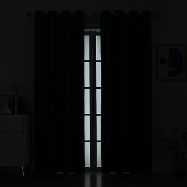 Loft97 WC1XX Solid Blackout Window Curtains for Bedrooms and Living Rooms, Polyester Curtains, 2 Panels Set 52" W × 96" L