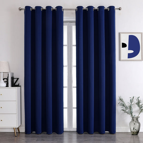 Loft97 WC1XX Solid Blackout Window Curtains for Bedrooms and Living Rooms, Polyester Curtains, 2 Panels Set 52" W × 96" L