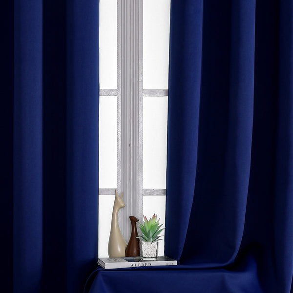 Loft97 WC1XX Solid Blackout Window Curtains for Bedrooms and Living Rooms, Polyester Curtains, 2 Panels Set 52" W × 96" L