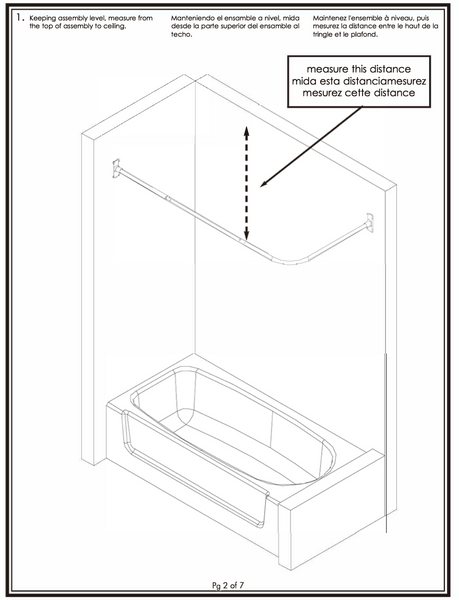 Loft97 VS1GD Rustproof L-Shaped Corner Rod Vertical Ceiling Support Bar, Gold