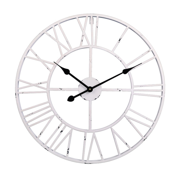 Loft97 CL9XX Roman Round Wall Clock, 24" Diameter, Bronze/Distressed white/Distressed light sea green/Gray/Navy blue/Gold Finish
