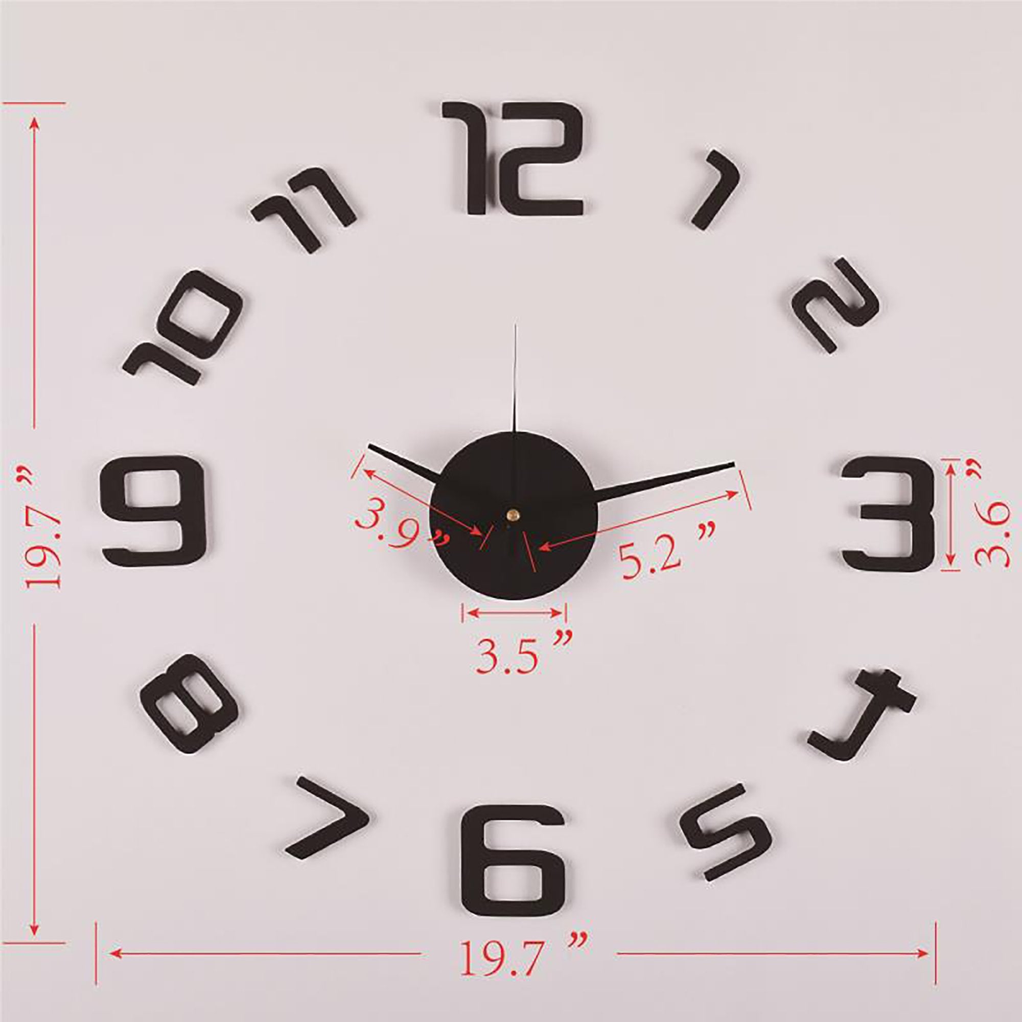 Loft97 3D Frameless Wall Clock, 20