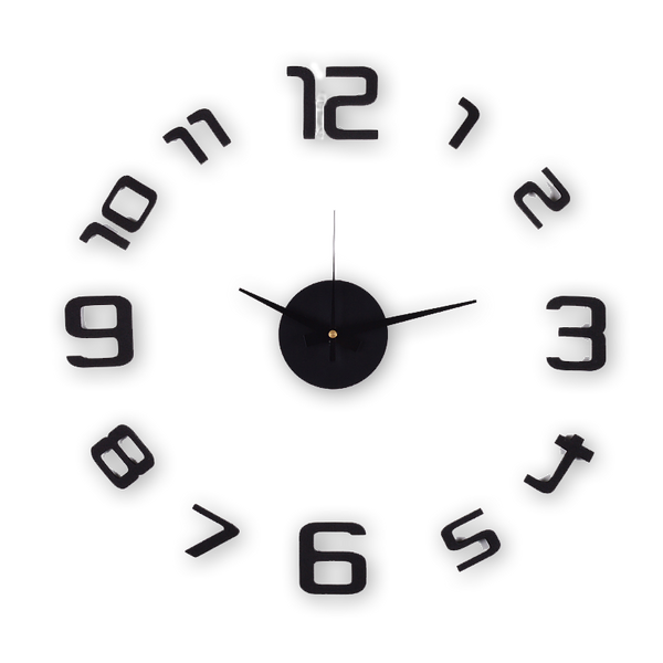 3D Frameless Wall Clock, 20" (Flexible Size) , Black - Loft97 - 1