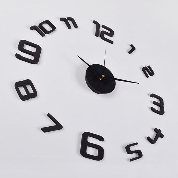 3D Frameless Wall Clock, 20" (Flexible Size) , Black - Loft97 - 5
