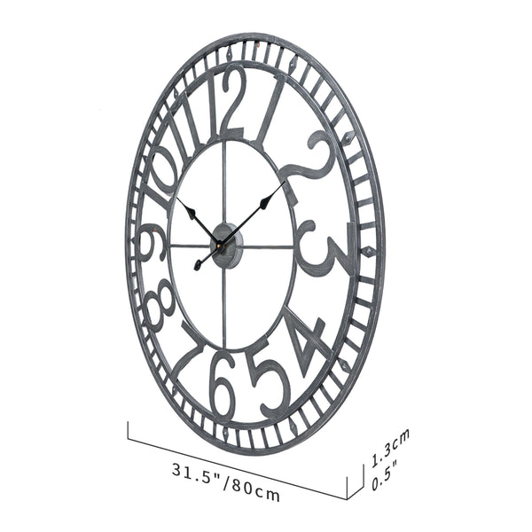 Loft97 CL0023PAGY014 Manhattan Industrial Wall Clock, 32" Diameter, Pewter