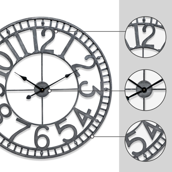 Loft97 CL0023PAGY014 Manhattan Industrial Wall Clock, 32" Diameter, Pewter
