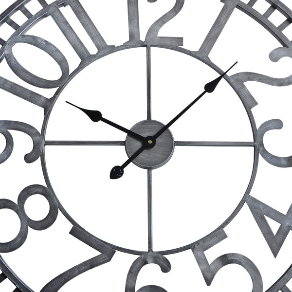 Manhattan Industrial Wall Clock, Analog, Pewter, 32" Loft97