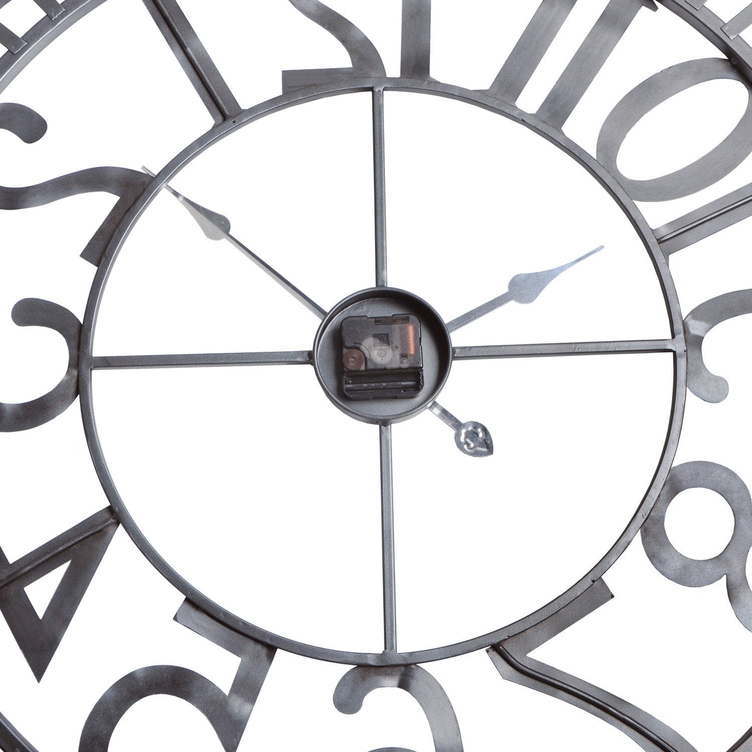 Manhattan Industrial Wall Clock, Analog, Pewter, 32