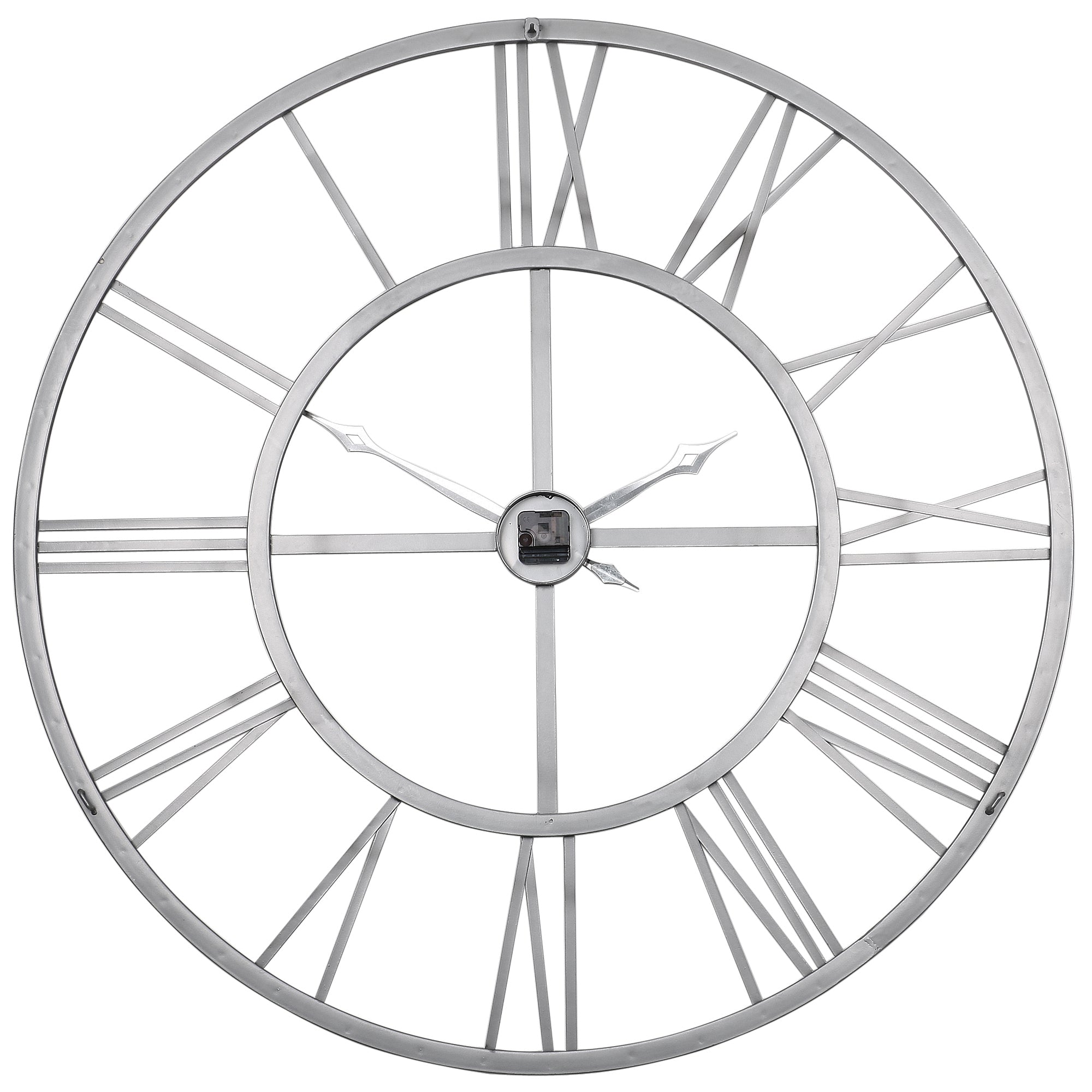 Loft97 CL25GY Rivet Roman Industrial Oversize Wall Clock, Gray, 45