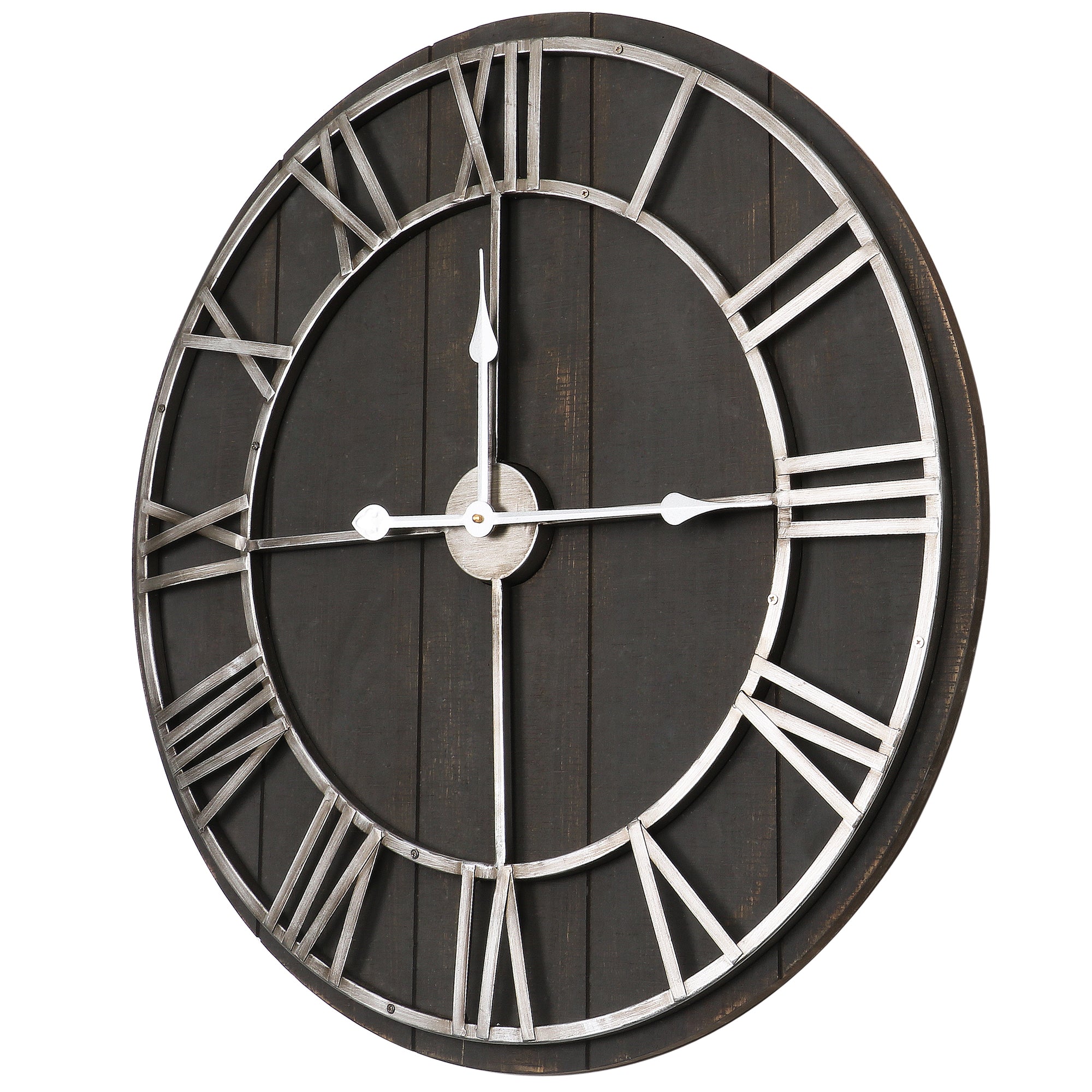 Loft97 CL33BK Oversize Roman Round Wall Clock, 28