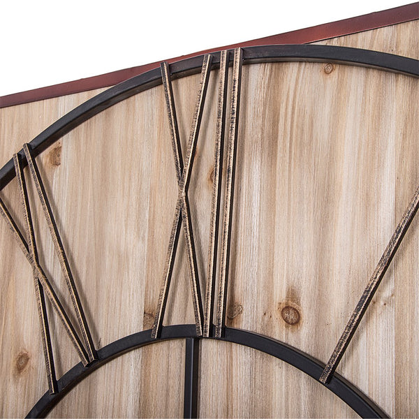 Loft97 Oversized Roman Square Wall Clock, 47" Diameter, Wood Finish