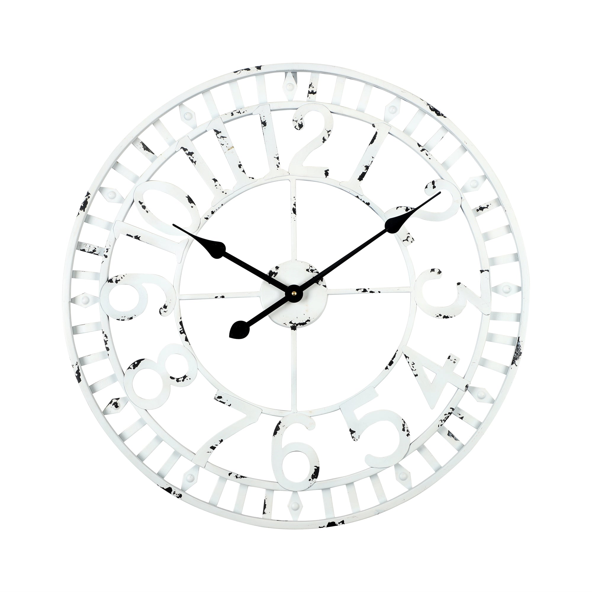 Loft97 CL39WW Manhattan Industrial Wall Clock, Analog, White, 24
