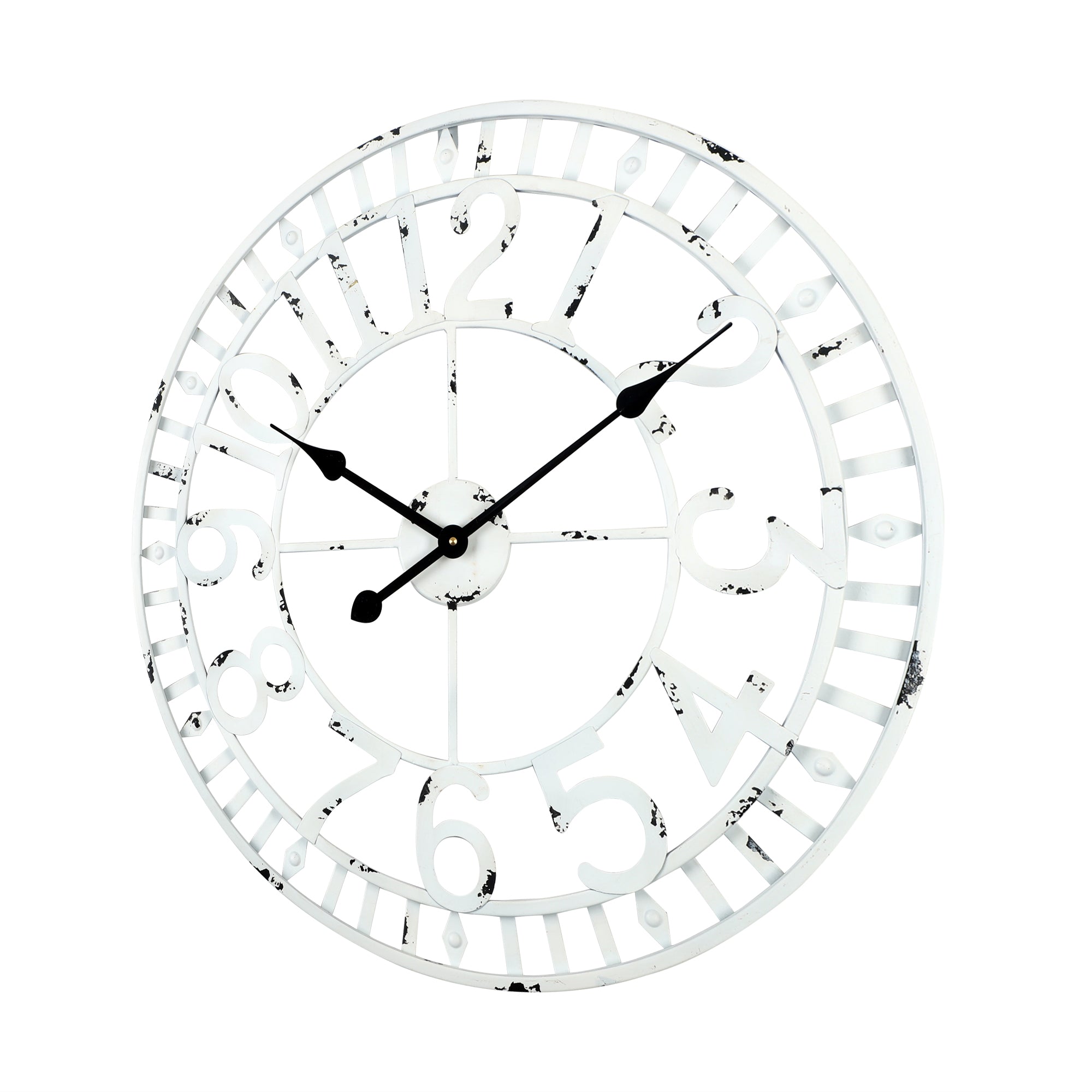 Loft97 CL39WW Manhattan Industrial Wall Clock, Analog, White, 24