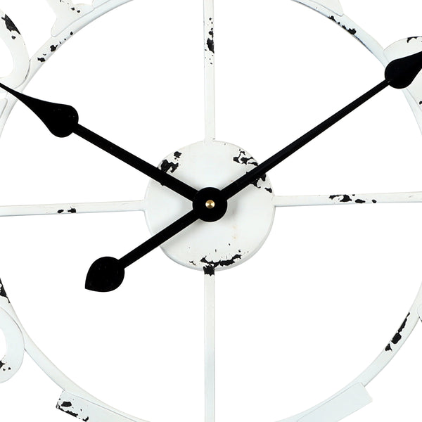 Loft97 CL39WW Manhattan Industrial Wall Clock, Analog, White, 24"