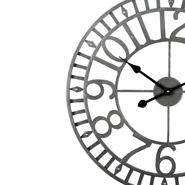 Loft97 CL40GY Manhattan Industrial Wall Clock, Analog, Gray, 24"