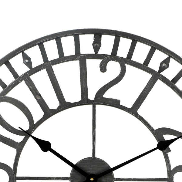 Loft97 CL41BK Manhattan Industrial Wall Clock, Analog, Black, 24"