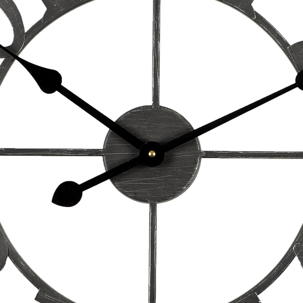 Loft97 CL41BK Manhattan Industrial Wall Clock, Analog, Black, 24"