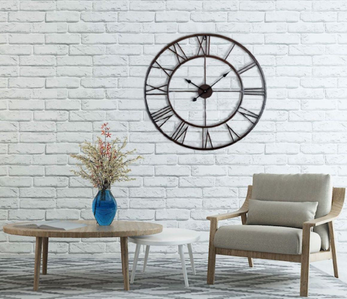 Loft97 CL42XX Oversized Roman Round Wall Clock, 27