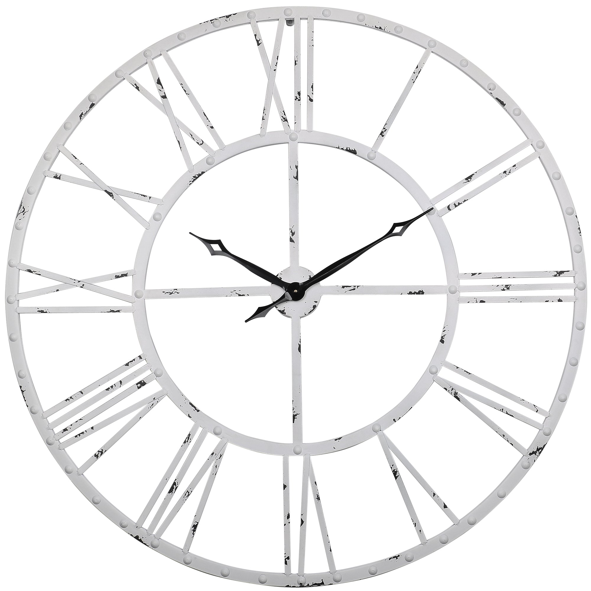 Loft97 CL43XX Rivet Roman Industrial Oversize Wall Clock, 43.5