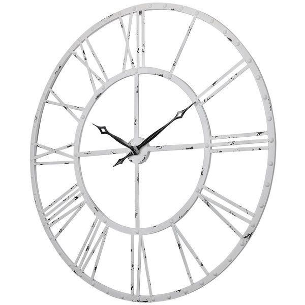 Loft97 CL43XX Rivet Roman Industrial Oversize Wall Clock, 43.5"