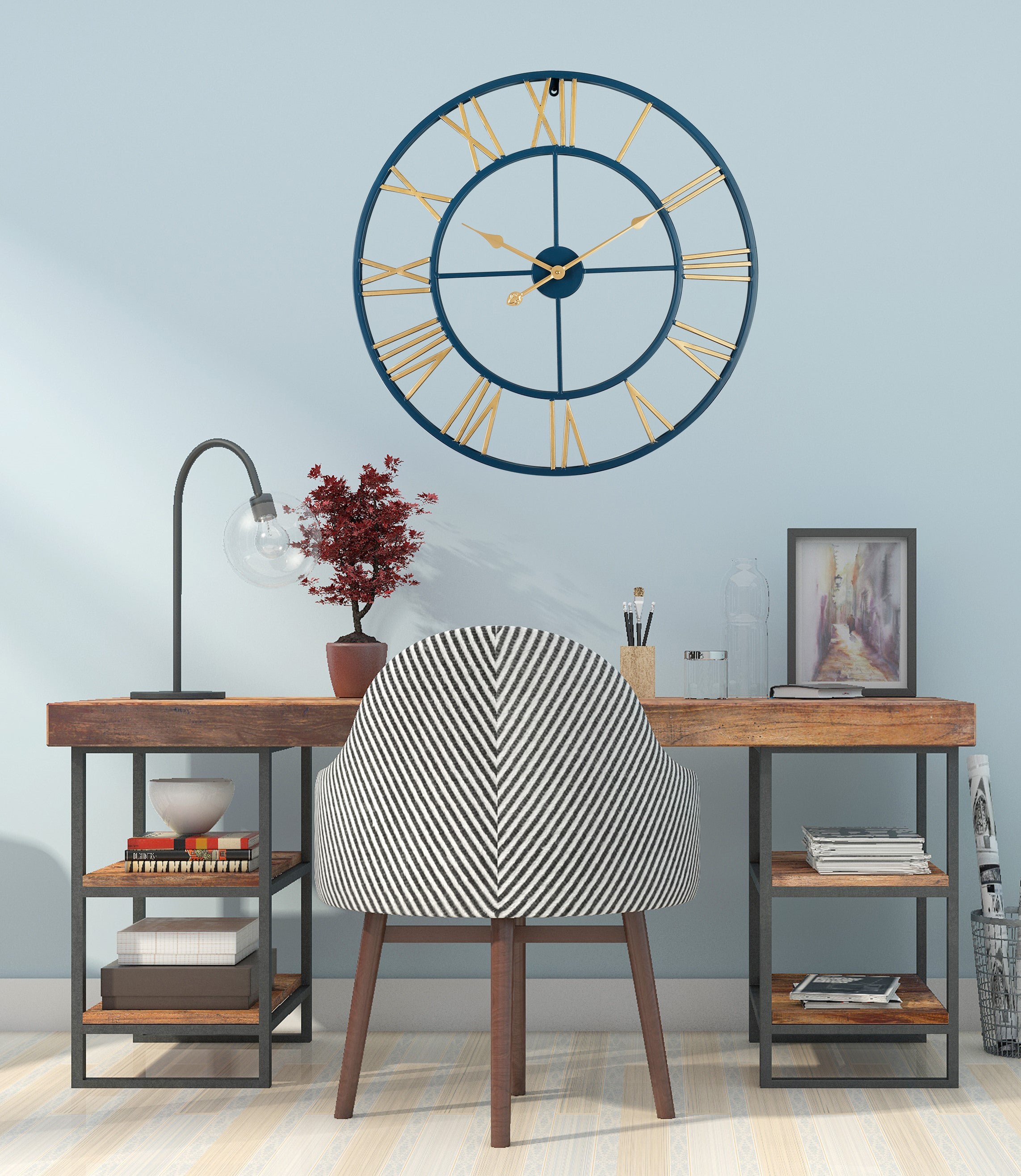 Loft97 CL42XX Oversized Roman Round Wall Clock, 27