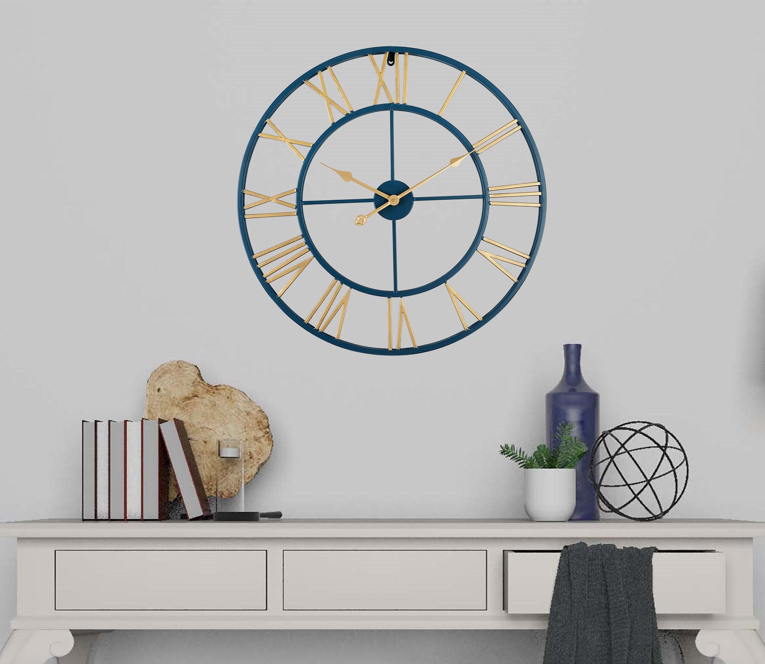 Loft97 CL42XX Oversized Roman Round Wall Clock, 27