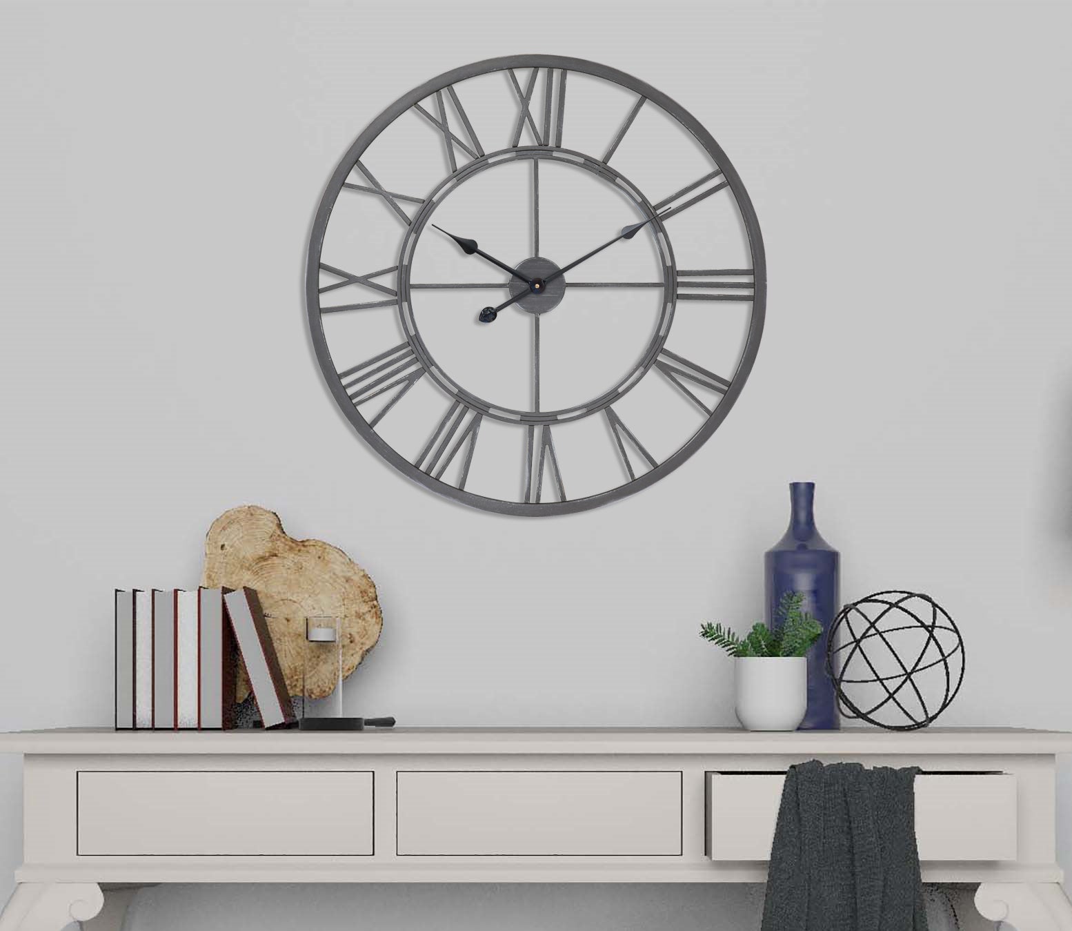 Loft97 CL6XX Oversized Roman Round Wall Clock, 27