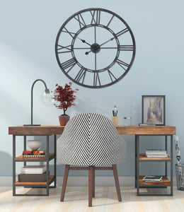 Loft97 CL6XX Oversized Roman Round Wall Clock - Large Wall Clock, Big Clocks For Living Room Decor Or Dining Room Decor, Roman Numeral Wall Clock, Decorative Wall Clock, 27" Diameter