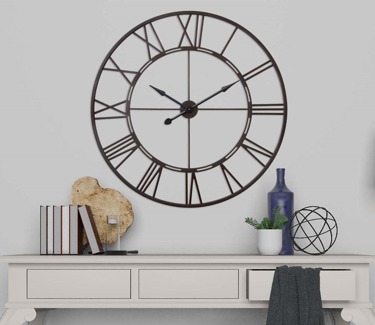 Loft97 CL7XX Oversized Roman Round Wall Clock, 43.5