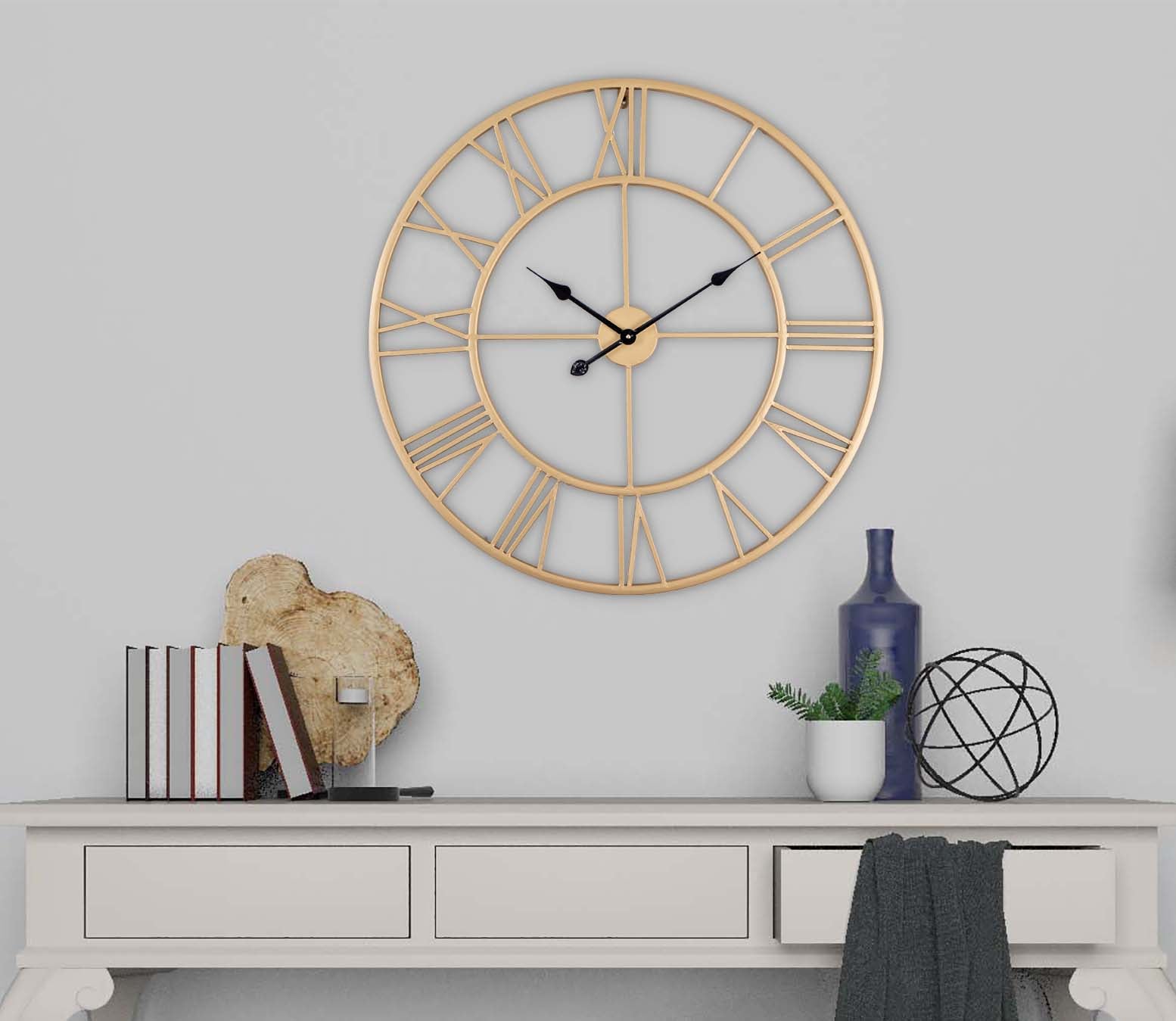 Loft97 CL8XX Oversized Roman Round Wall Clock, 30