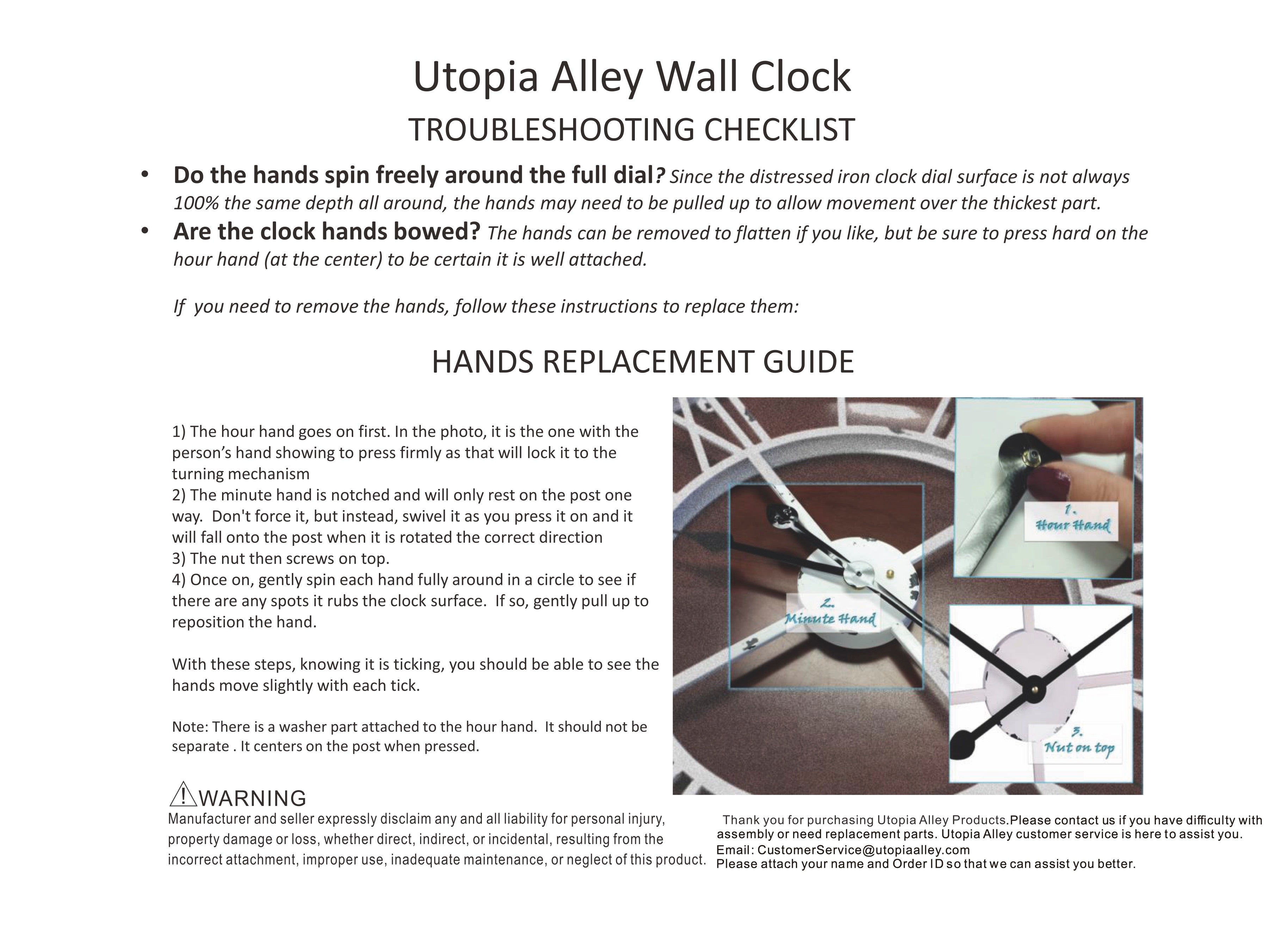 Loft97 CL25WW Rivet Roman Industrial Oversize Wall Clock, White, 45