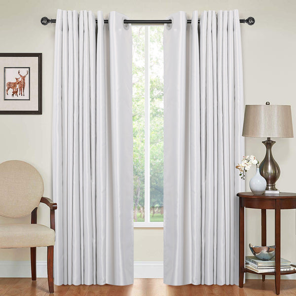 UTOPIA ALLEY 3/4 Inch Curtain Rod, Single Decorative Drapery Rod, Adjustable Curtain rods for Windows, Black