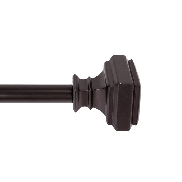 Loft97 D22XX Curtain Rod with Square Finials, Adjustable Length 28-48"