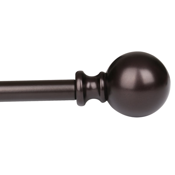 Loft97 D34RB Curtain Rod with Round Finials, Adjustable Length 48-86", Bronze