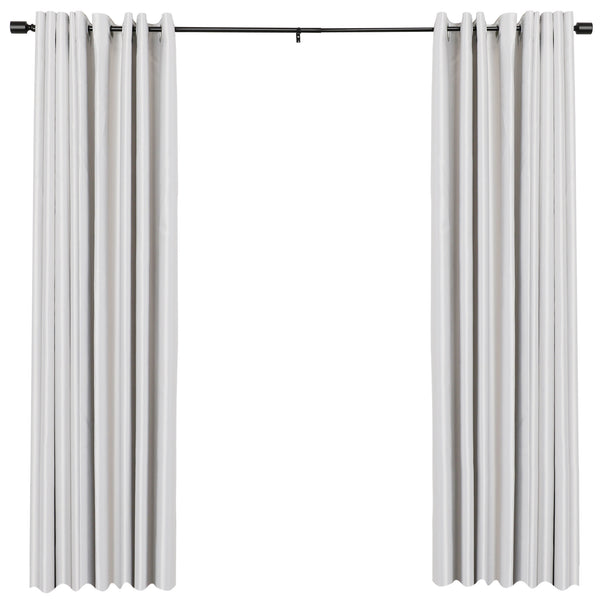 Loft97 D74Z Curtain Rod with Decorative Cap Finial, 48-86", Black