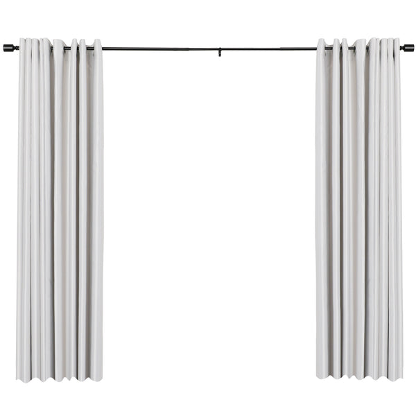 Loft97 D78Z Curtain Rod with Decorative Cap Finial, 86-120", Black