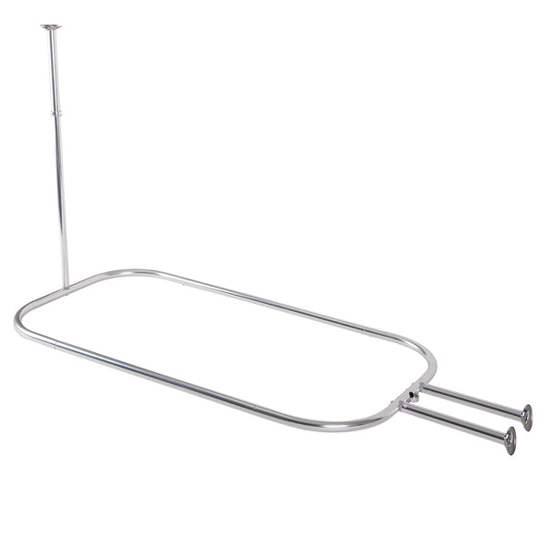 Loft97 HP1XX & HP2XX Rustproof Aluminum Hoop Shower Rod With Ceiling Support for Clawfoot Tub, 54 Inch Extra Large Size by 26 Inch