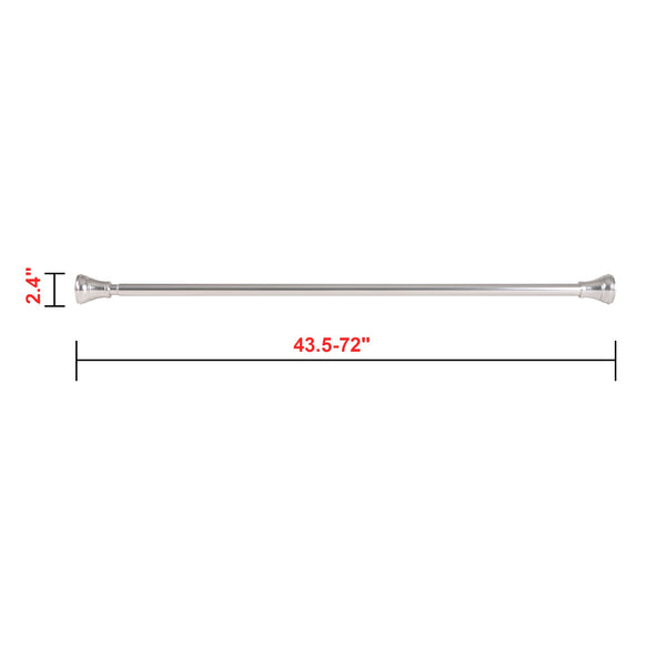 Loft97 F72SS 72" Aluminum Decorative Finial Tension Rod, Chrome