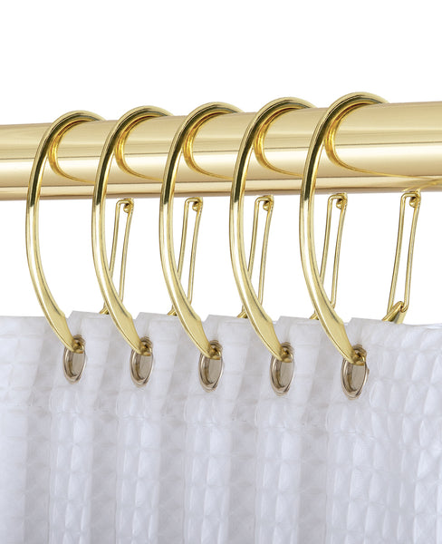 Loft97 HK10XX Shower Rings, Shower Curtain Rings for Bathroom, Rustproof Zinc Shower Curtain Hooks Rings, Set of 12, Chrome/Brushed Nickel/Oil Rubbed Bronze/Black/Gold